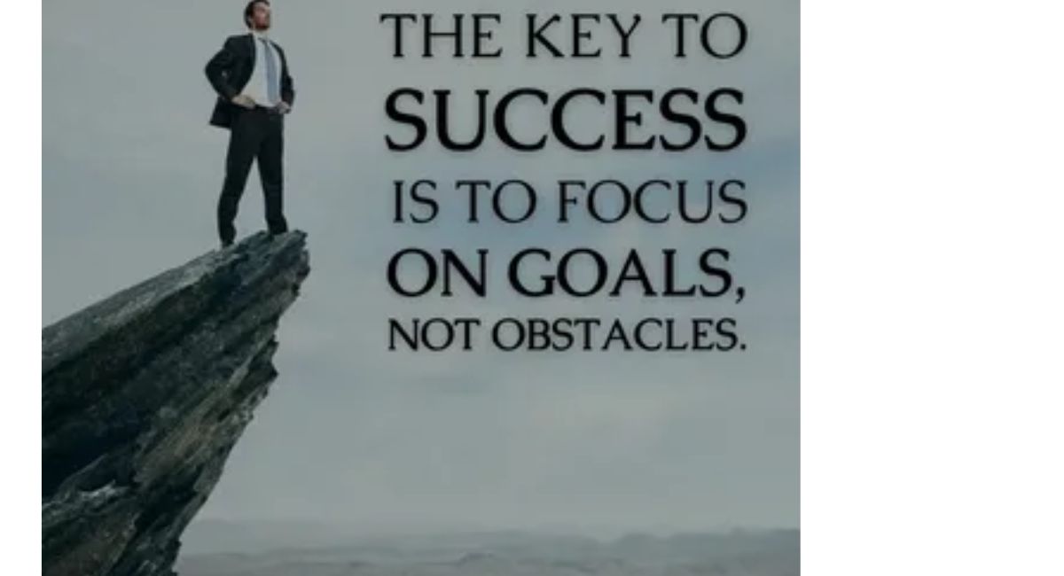 Inspirational success mindset quote graphic for achieving goals and positive thinking.