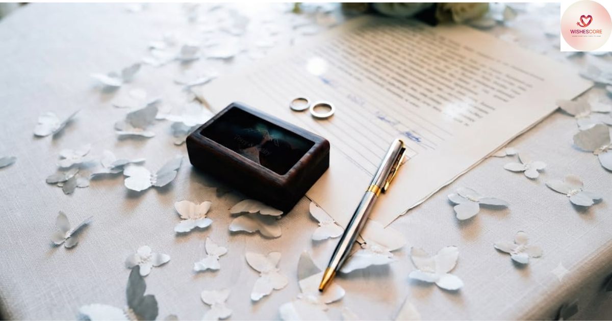 Bride and groom exchanging romantic wedding vows during a beautiful wedding ceremony with heartfelt promise examples