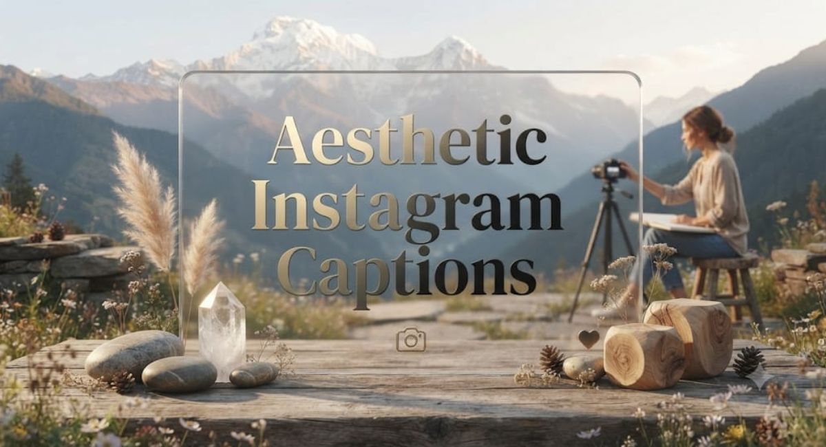 Creative social media post showcasing 500+ trending Instagram captions for every style, mood, and occasion.