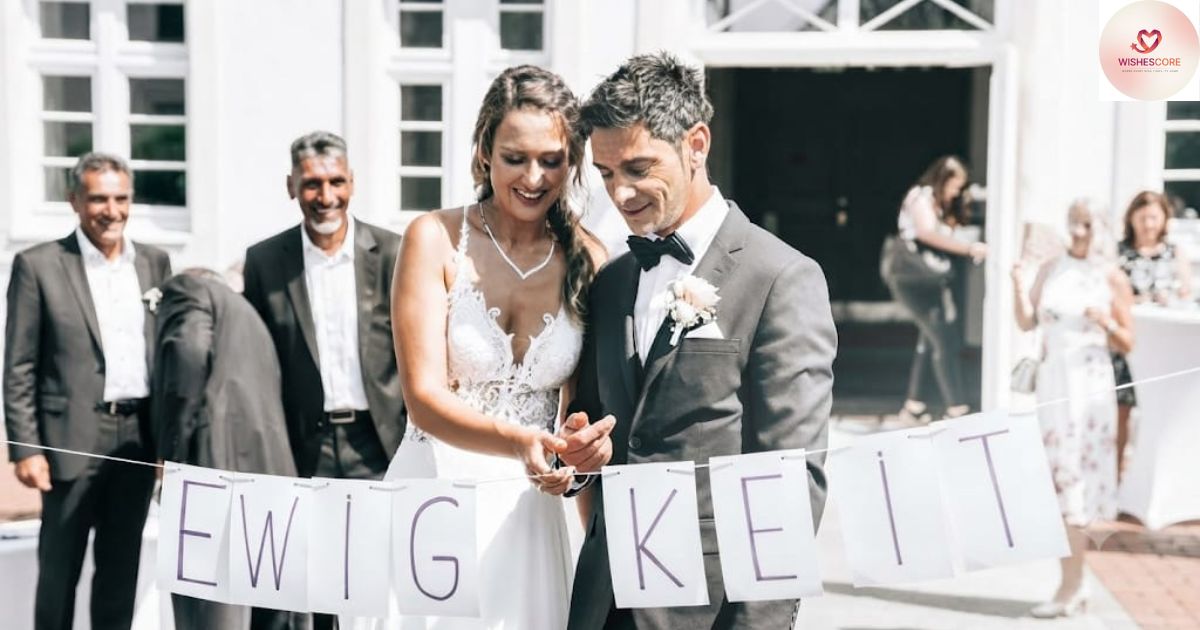 Bride and groom exchanging romantic wedding vows during a beautiful wedding ceremony with heartfelt promise examples
